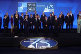 World leaders attend NATO&#039;s 75th anniversary summit in Washington, DC [Yves Herman/Reuters]