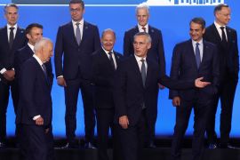 NATO Secretary-General Jens Stoltenberg, US President Joe Biden and other European leaders attend NATO&#039;s 75th anniversary summit in Washington, US [Yves Herman/Reuters]