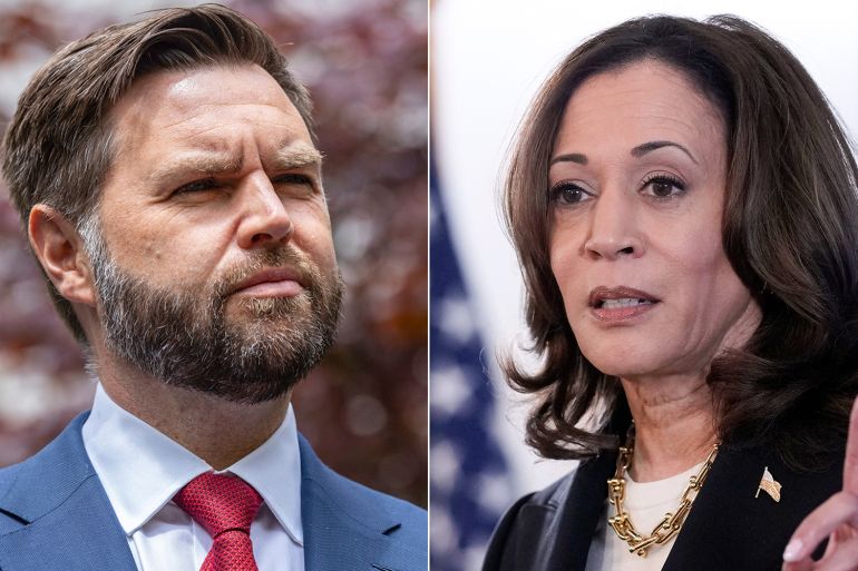 JD Vance and Kamala Harris