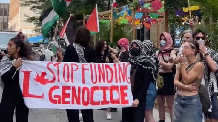 Video shows police, pro-Palestine protesters clash in Montreal