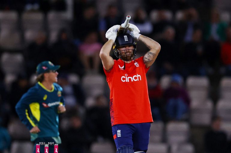 Cricket - First T20 International - England v Australia - The Ageas Bowl, Southampton, Britain - September 11, 2024 England's Phil Salt looks dejected after losing his wicket to Australia's Matthew Short Action Images via Reuters/Matthew Childs