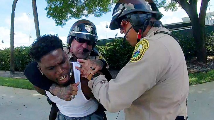 NFL star Tyreek Hill says he was “shell-shocked" after he was forcefully detained by police during a traffic stop on his way to play for the Miami Dolphins on Sunday.