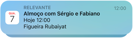 Imagem com as notificações por push do app Calendário