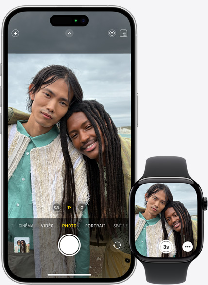 Le même appel pouvant être pris sur iPhone 15 et Apple Watch