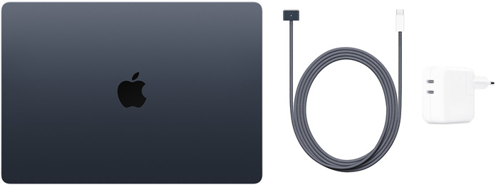 15-inch MacBook Air, USB-C to MagSafe 3 Cable and  35W Dual USB-C Port Power Adapter