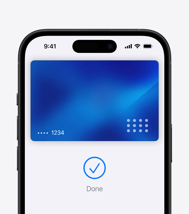 A close-up shot of Face ID securely authorizing a payment on iPhone using Apple Pay.