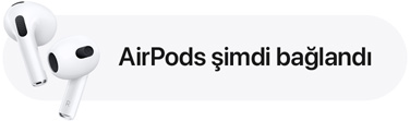 AirPods bağlantı bildirimi.