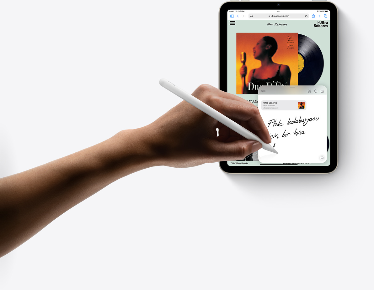 Hızlı Not’ta Apple Pencil kullanılıyor