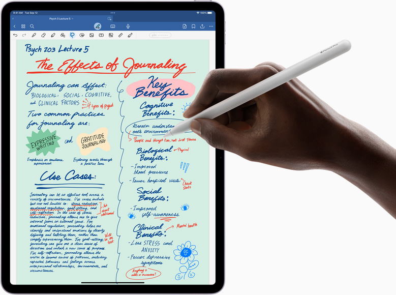 Se muestra Goodnotes 6 en un iPad Air