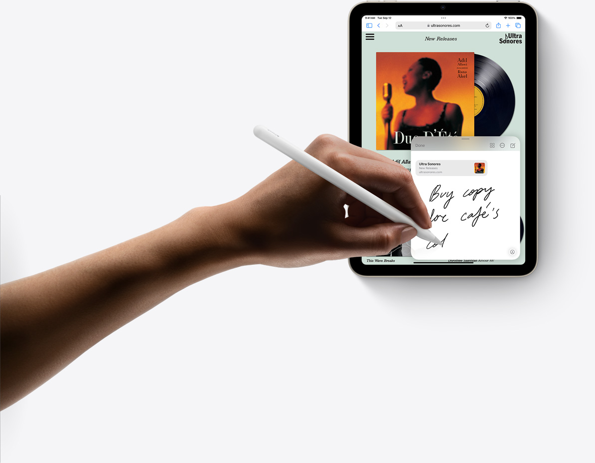 Apple Pencil lietošana Quick Note