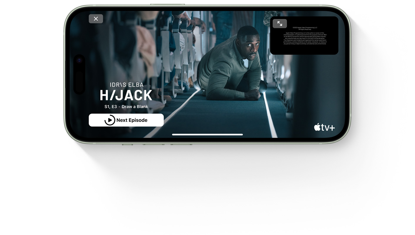 Az Apple TV+ műsorát mutató iPhone 15