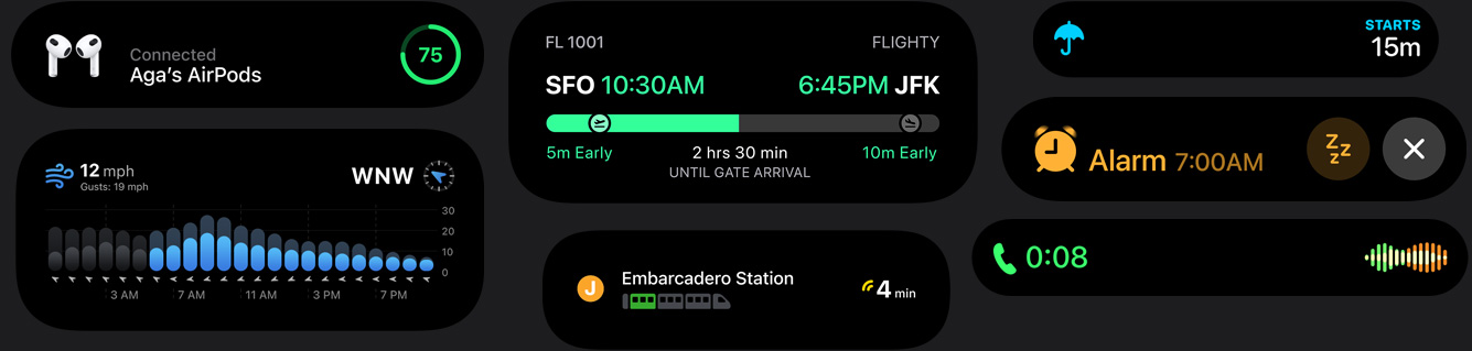 iPhone 15 a mostrar várias atividades na Dynamic Island