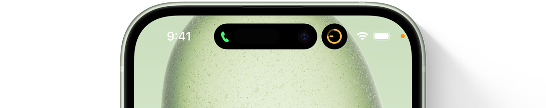 iPhone 15 a mostrar dois balões da Dynamic Island.