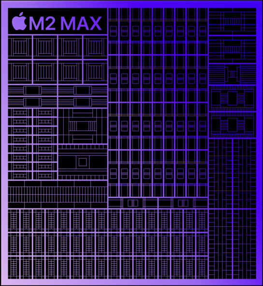 Illustration imagée de la puce M2 Max