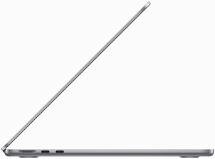 スペースグレイのMacBook Airの側面