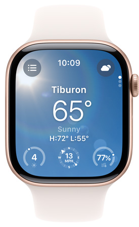 Ein Apple Watch Display mit der Wetter App