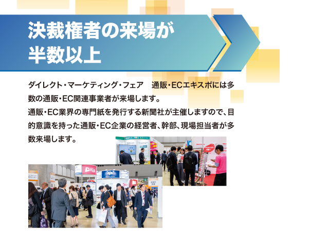 決裁権者の来場が半数以上