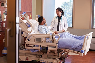 Patient and doctor in hospital