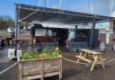 The waterfront cafe at Berthon Shipyard in Bath Road, Lymington