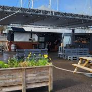 The waterfront cafe at Berthon Shipyard in Bath Road, Lymington