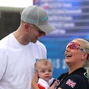 Amber Rutter with her son Tommy and husband James (Isabel Infantes/PA)