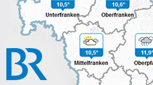 Ausschnitt der Wetterkarte des BR