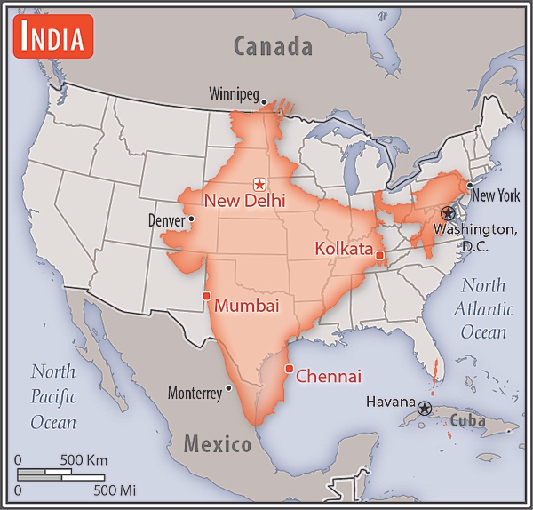 Area comparison map