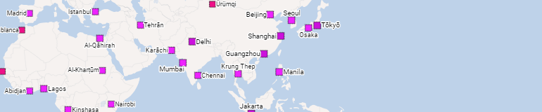 Urban agglomerations of the world