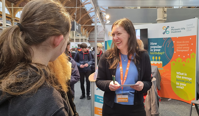 Kids engaging with the CSO at the BT Young Scientist Expo 2024