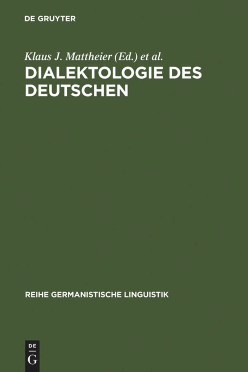 book: Dialektologie des Deutschen