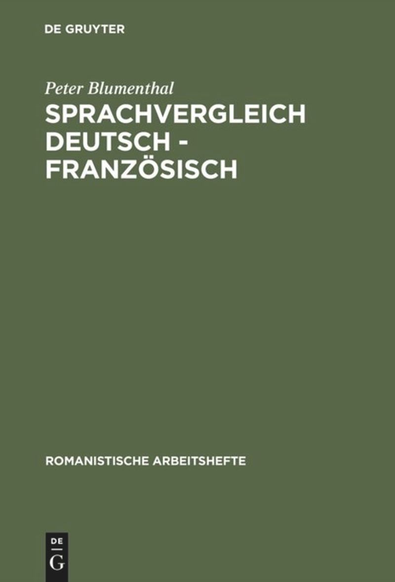 book: Sprachvergleich Deutsch - Französisch