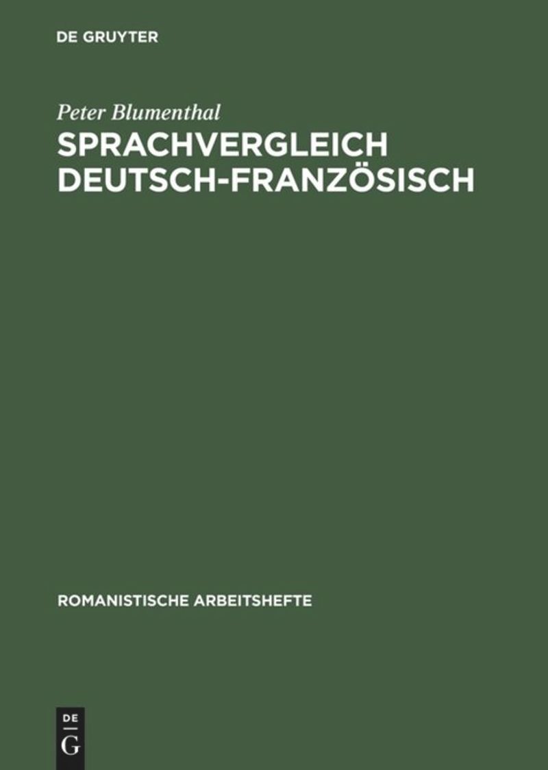 book: Sprachvergleich Deutsch-Französisch