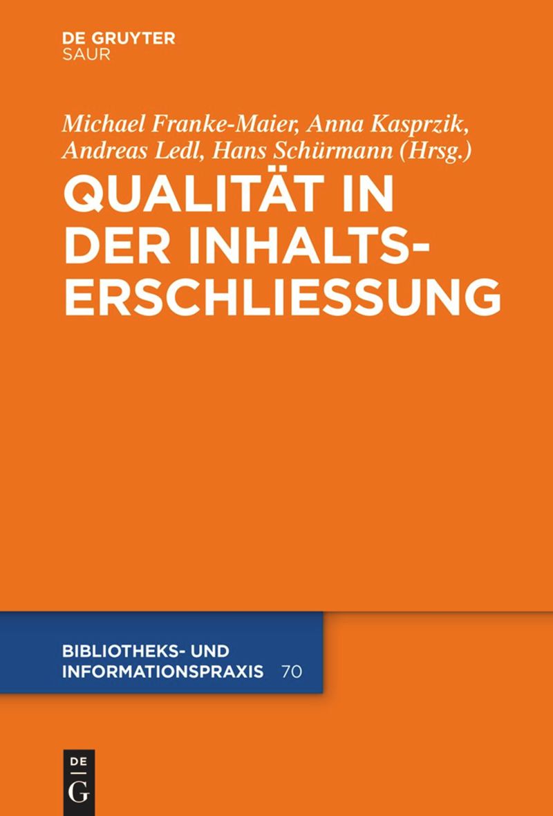 book: Qualität in der Inhaltserschließung