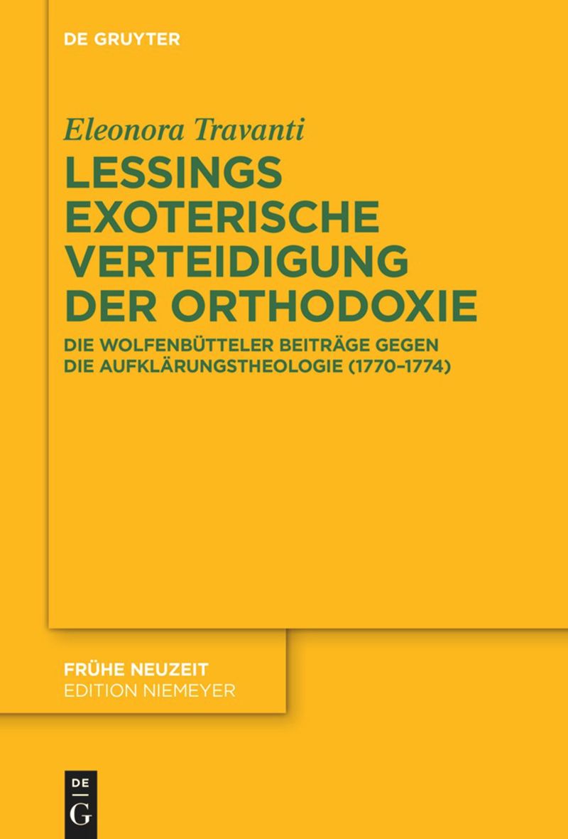 book: Lessings exoterische Verteidigung der Orthodoxie