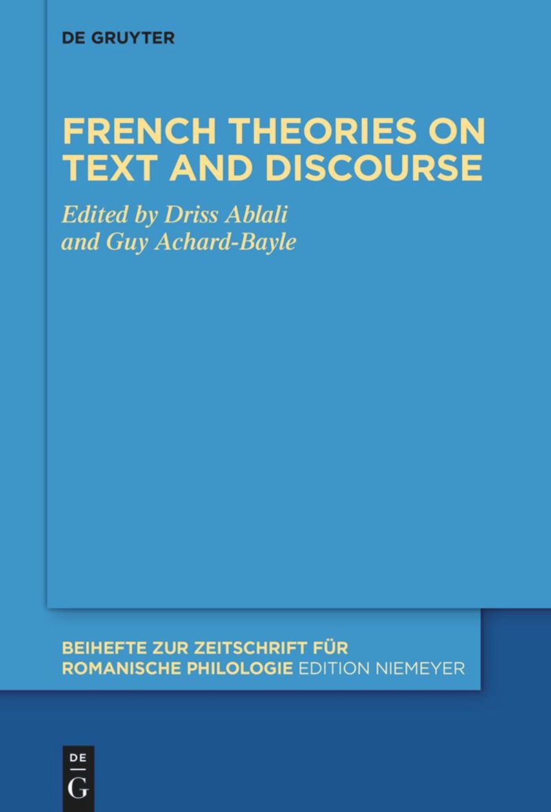 book: French theories on text and discourse