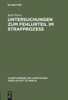 book: Untersuchungen zum Fehlurteil im Strafprozeß