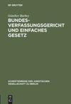 book: Bundesverfassungsgericht und einfaches Gesetz