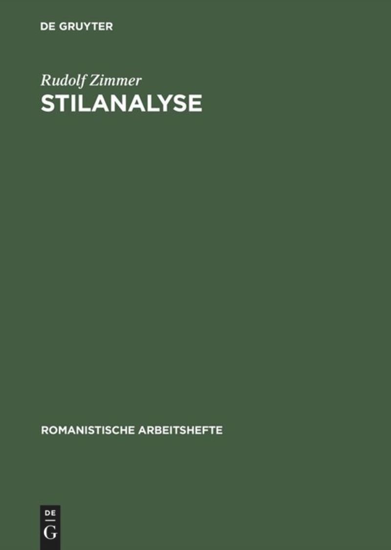 book: Stilanalyse