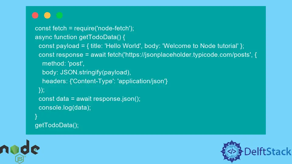 Solicitud de publicación HTTP en Node.js