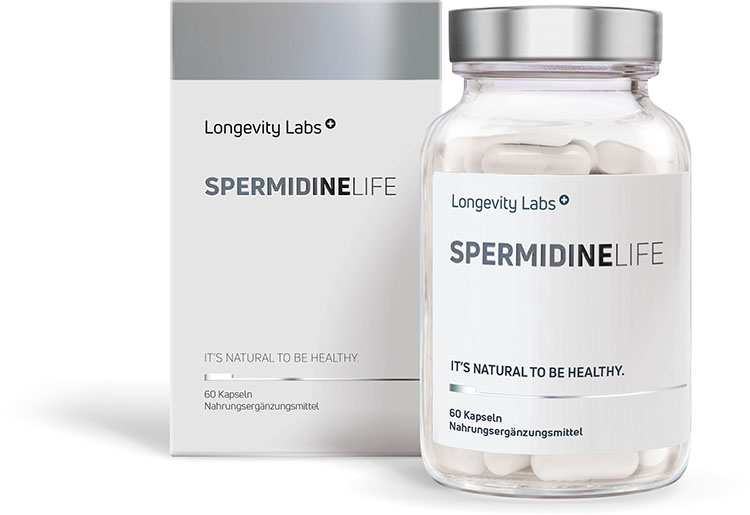 Handelspackung von SPERMIDINELIFE. Foto: The Longevity Labs