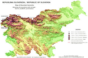 Slovenia Map - Relief