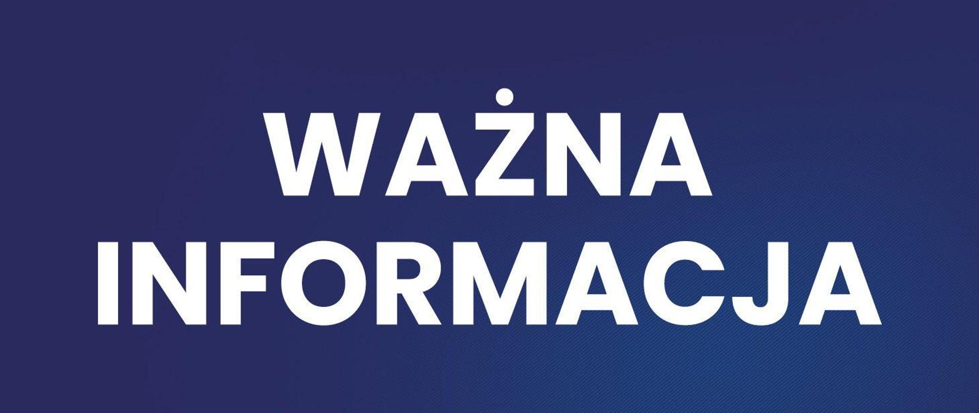 Ważna informacja