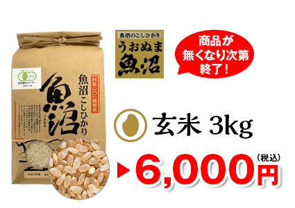 玄米 3kg6,000円