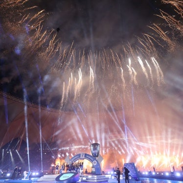 Inter Milan's players lift the trophy to celebrate winning the Italian SuperCup football match at the King Fahd International Stadium in Riyadh on January 18, 2023.