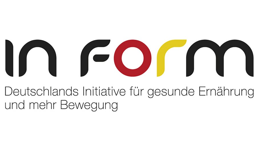 Logo: Schriftzug IN FORM, darunter: Deutschlands Initiative für gesunde Ernährung und mehr Bewegung