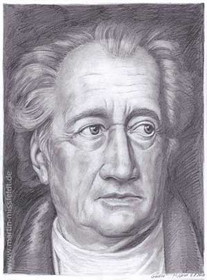 Zeichnung: Portrait von Goethe