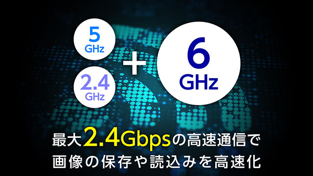 混雑に強いWi-Fi 6Eに対応