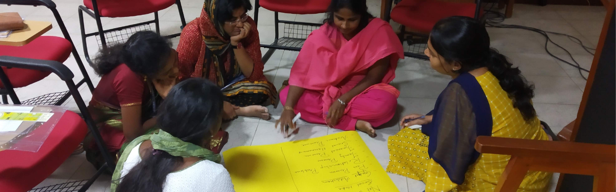 A group of participants take part in a mental health awareness workshop led by the NIHR Global Health Research Group on Psychosis Outcomes