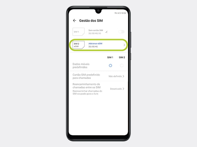 Adicionar eSIM