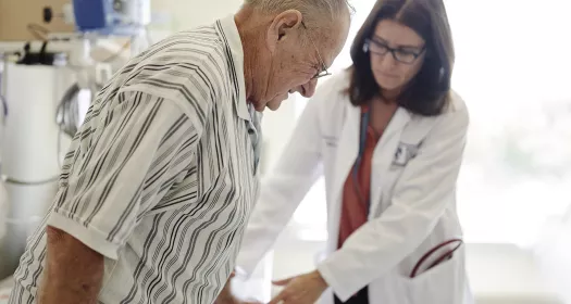 Elderly gentleman at a doctor's appointment